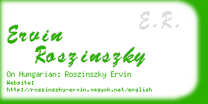 ervin roszinszky business card